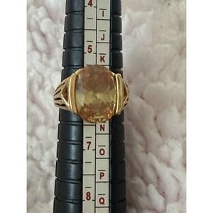 Vintage Sterling Silver Gold Citrine Size 6 Ring UTC 925 #462
